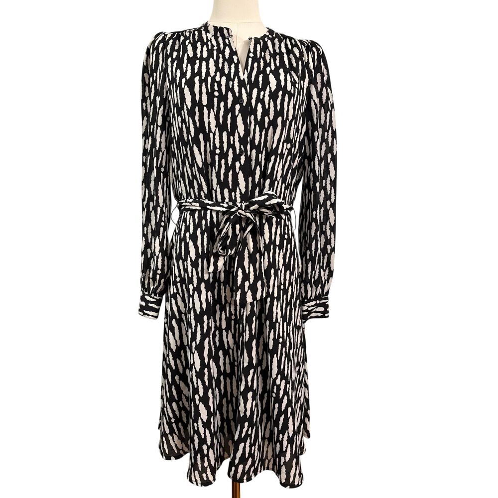 BANANA REPUBLIC Shirt Dress | Cheetah Animal Print Lined Long Sleeve | SMALL‎
